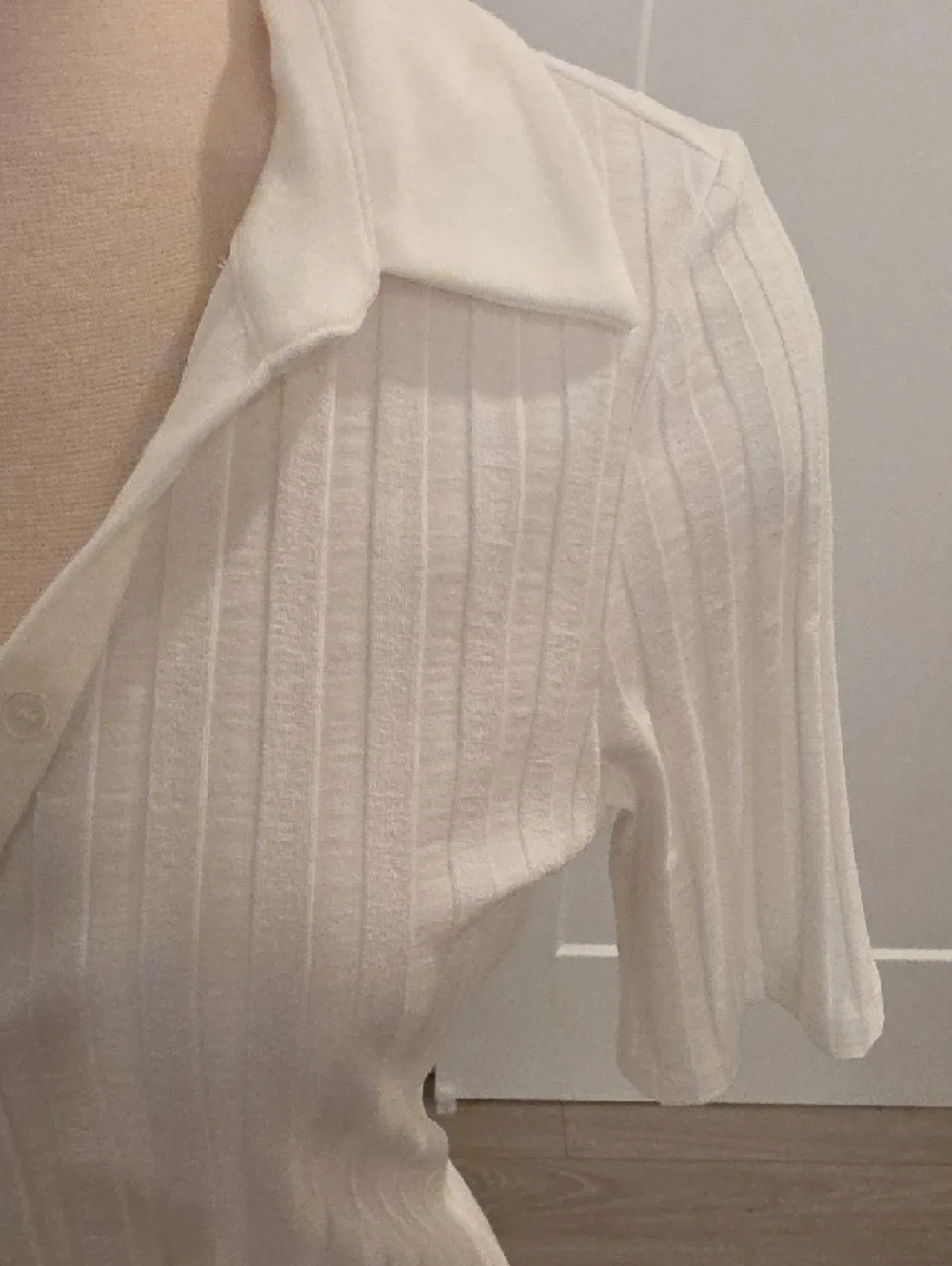 Jonathan Simkhai Cream Ribbed Polo Top size L new with tags - Picture 3 of 9